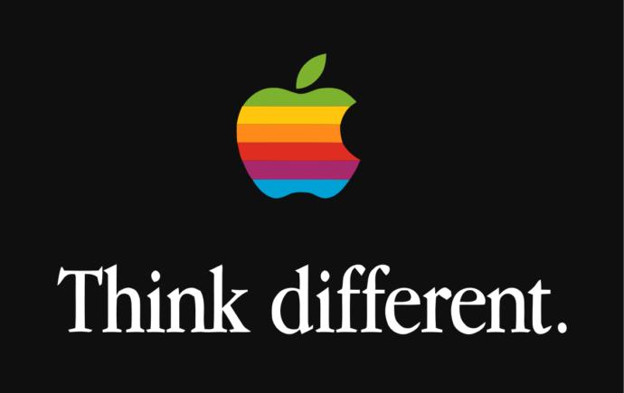 Apples old logo and slogan.