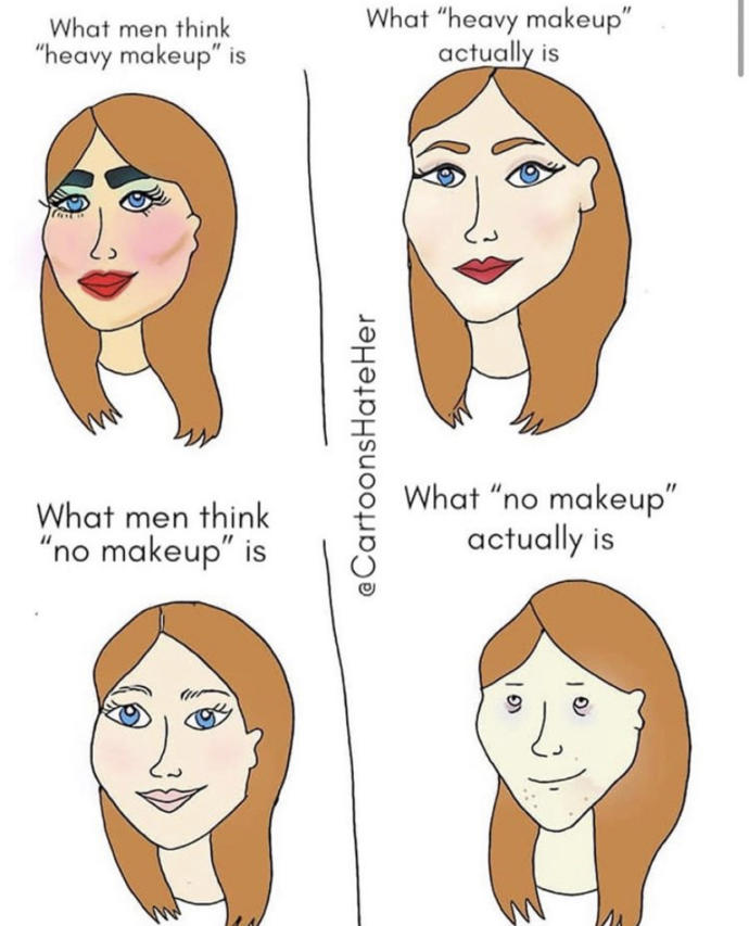 True or false - Men are lying when they prefer women without or less makeup?