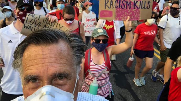 Why did Trump and fellow Republicans attack Mitt Romney for protesting racism and police brutality?