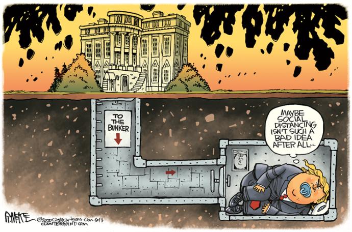 Why is Trump hiding in the White House this week not wanting to been seen or answer questions?