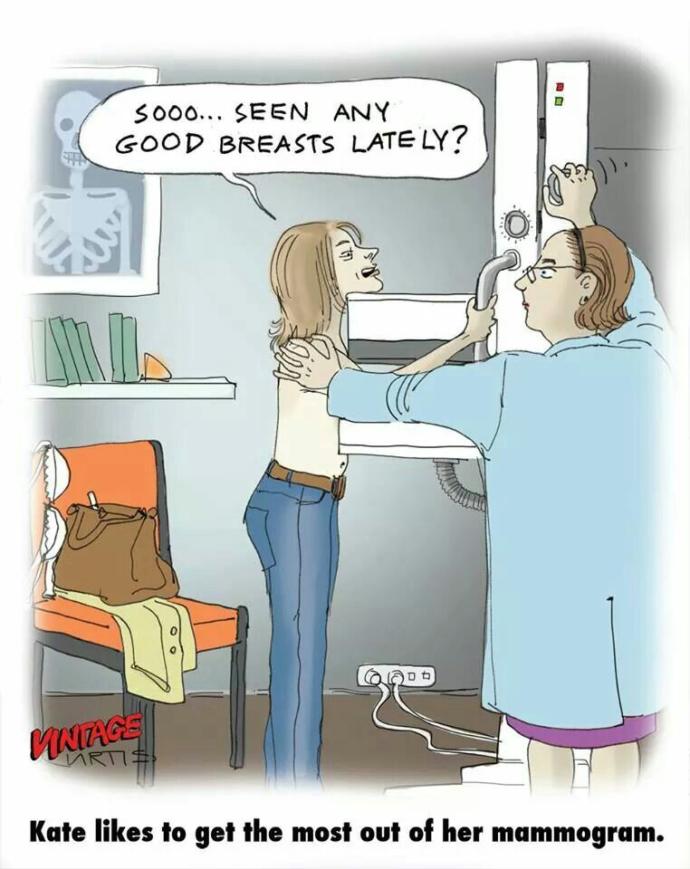 Girls, whats your favorite euphemism for getting a mammogram, getting your boobs:?