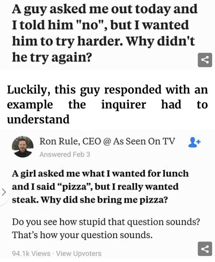 Do "No" means maybe, and "Maybe" means yes to you?