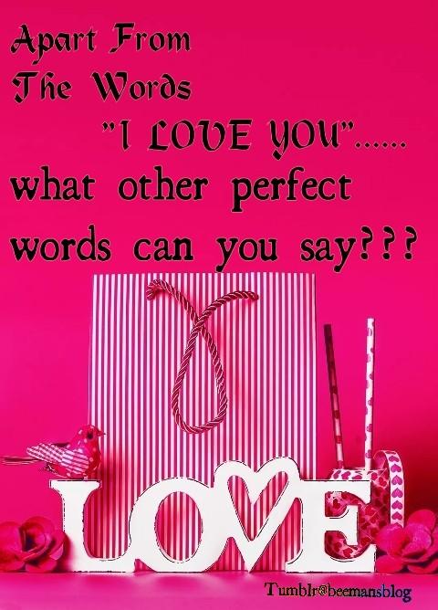 What other words can be so perfect and flattering apart from  I love you ?