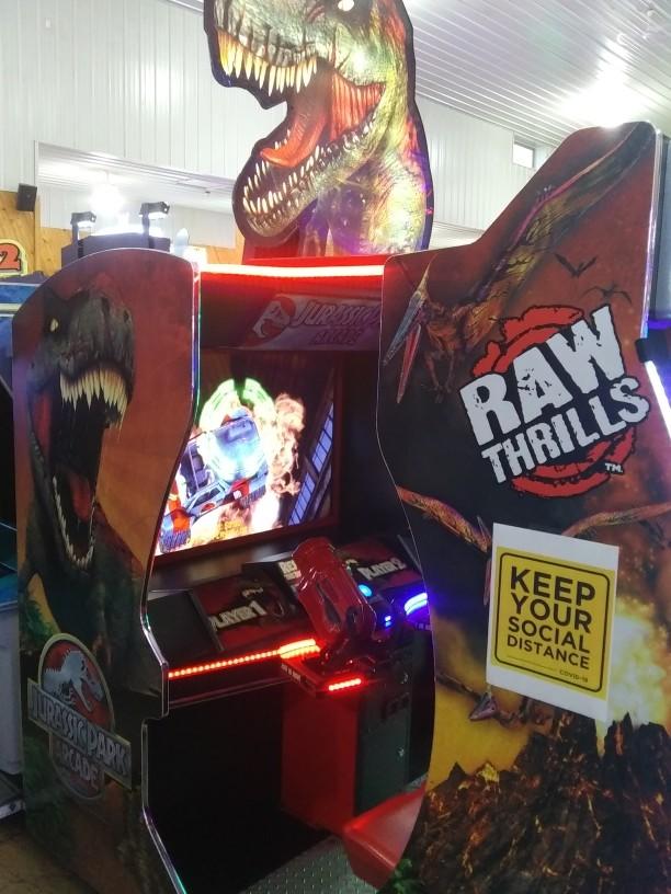 What is the most interesting thing I saw at the arcade today?