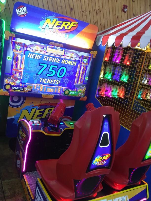 What is the most interesting thing I saw at the arcade today?