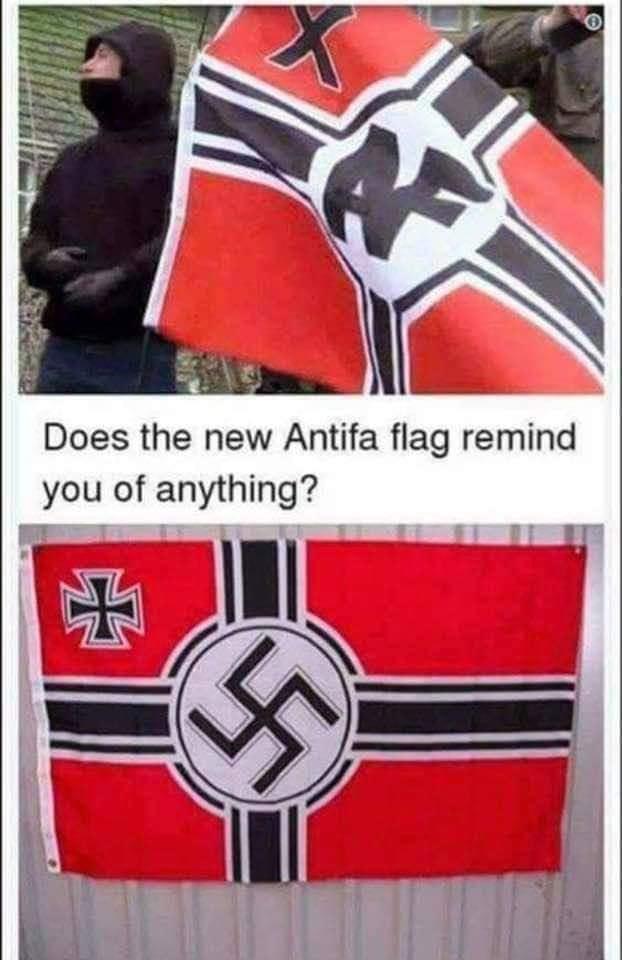 Doesnt the Antifa Flag look eerily like the nazi flag?