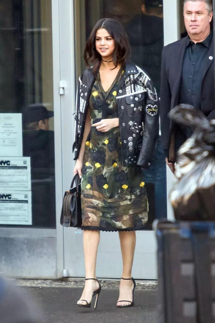 Which of these dresses and heels that these women are wearing is the best?