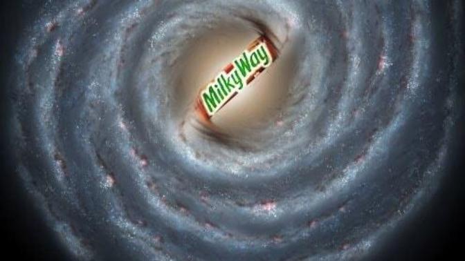Excluding the wrapper, how many Milky Way candy bars can fit in the Milky Way galaxy?