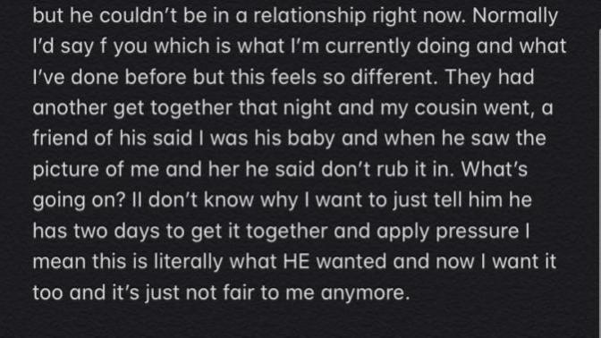 I can’t be in a relationsjip?
