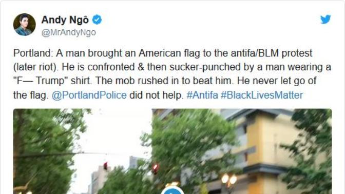 Why should we as a nation put up with this, A man was beaten nearly to death because he had an American flag, and someone tried to help and got hurt?