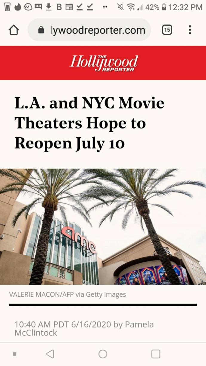Are you planning on going back to movie theaters when they open back up?
