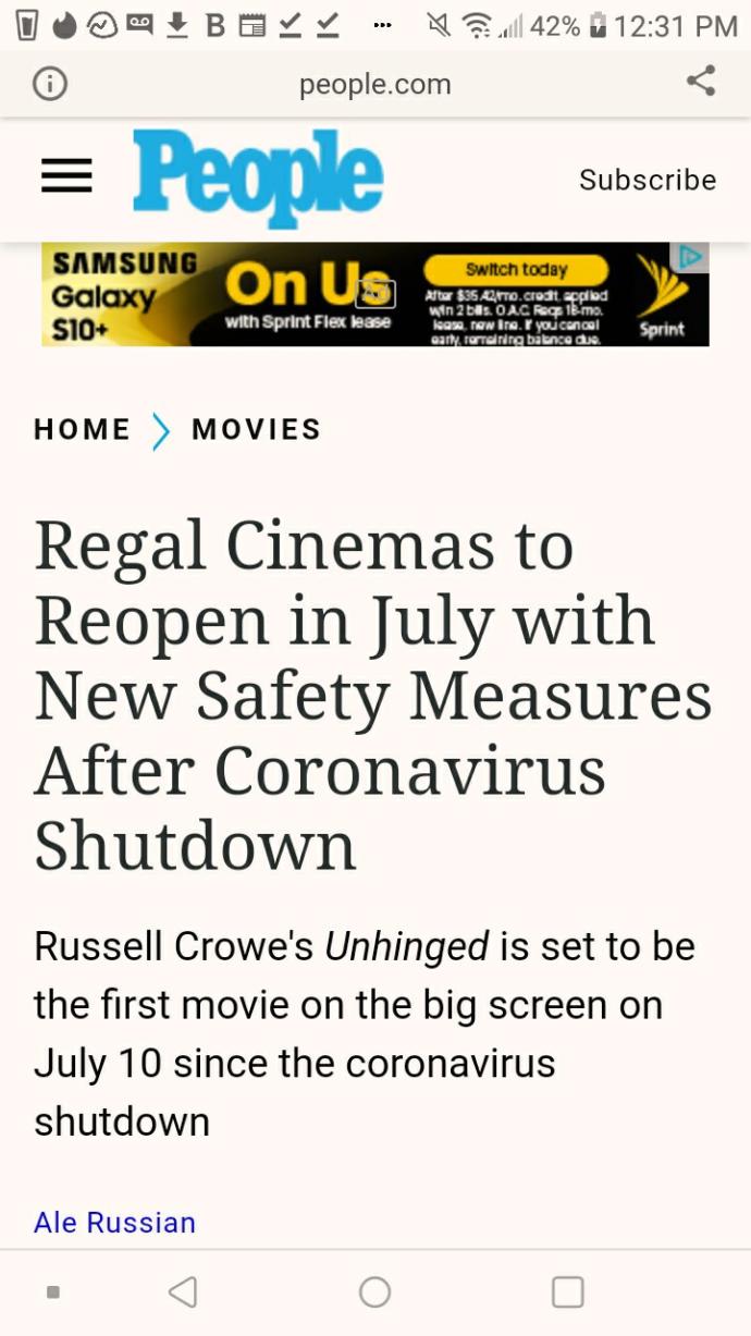 Are you planning on going back to movie theaters when they open back up?