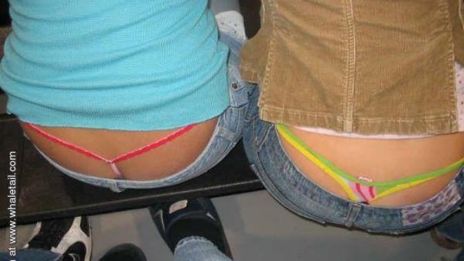 Why do girls wear jeans with their thongs showing?