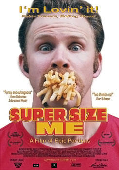Which of these movies played by Morgan Spurlock that showed the dangers of eating fast food for 1 month straight do you think did the better job?