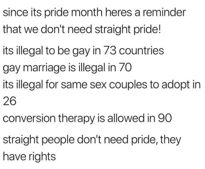 Do you think that there should be a straight pride?