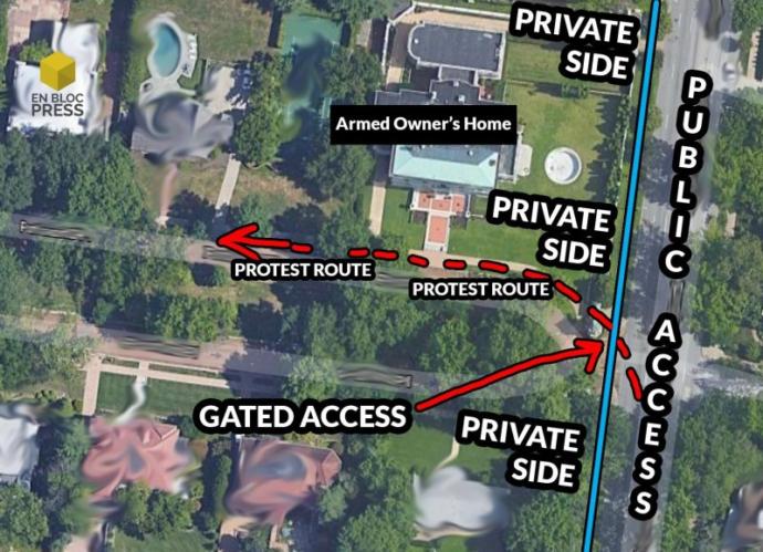 Were ken and Karen pointing guns at peaceful protesters or defending their property?