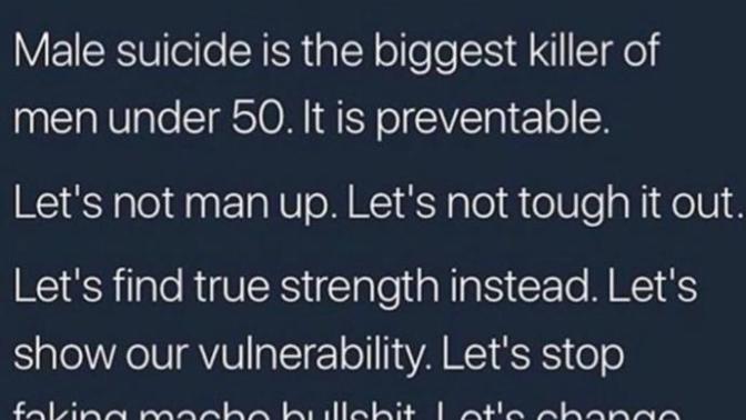 Should men find true strength, show their vulnerability, and stop faking macho bullshit?
