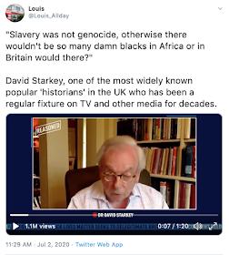Slavery was not genocide otherwise there would not be so many damn Blacks in Africa or in Britain would there? Do you agree with David Starkey?