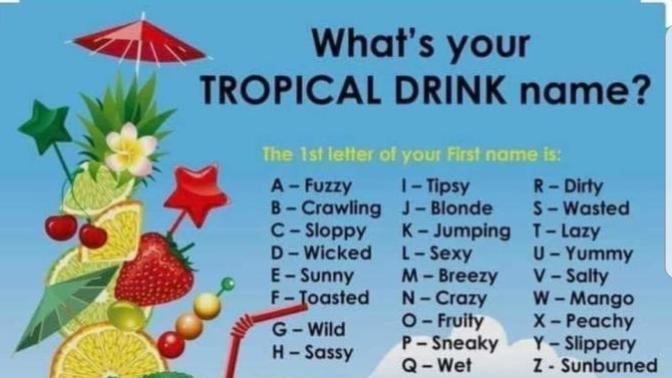 What's your tropical drink name?