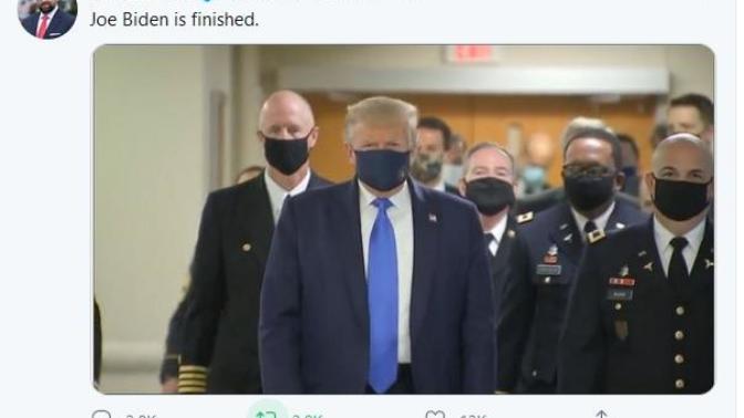 Is his flock going to genuflect to him more now since that he is wearing a mask (even though BIDEN DID IT WAY BEFORE) and get votes?
