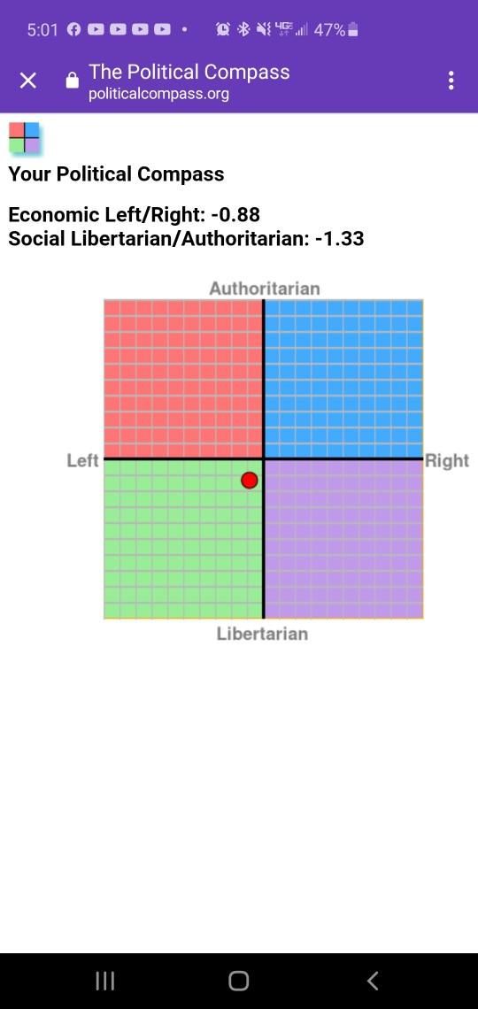 Can you all take this political compass test and post your results below?