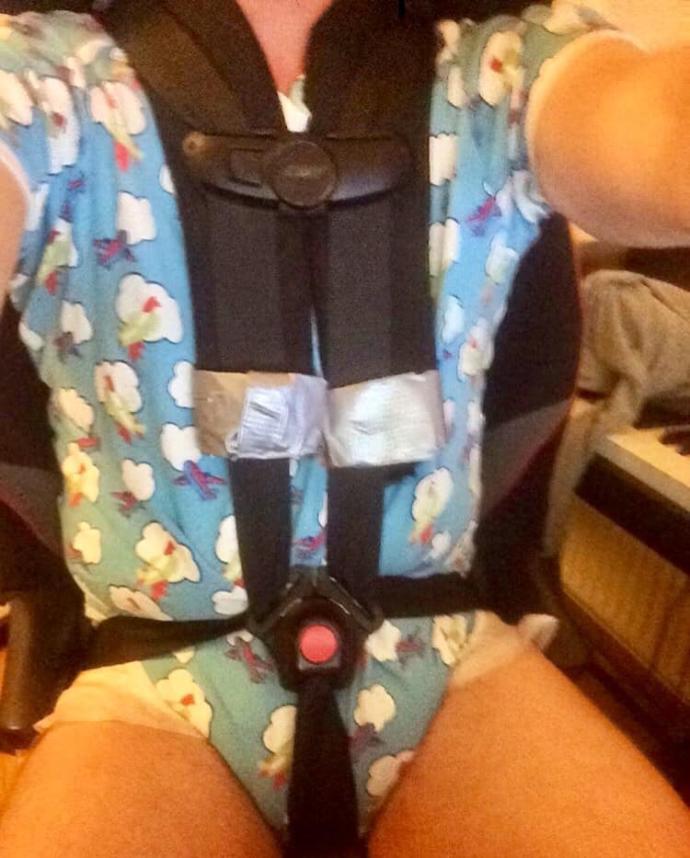 His adult sized carseat!!