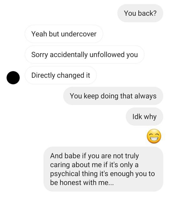 I think its over and hes not serious?