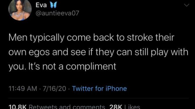 Do guys only come back for an ego boost?