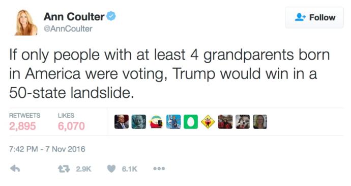 Should the right to vote be restricted to those with 4 native-born grandparents?