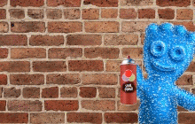 Spray paint walls with unicorns