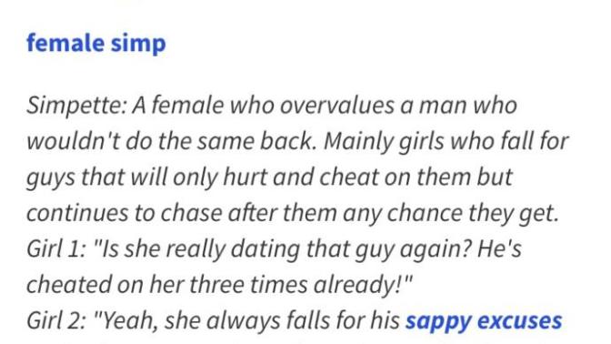 Thoughts on female simp behavior?