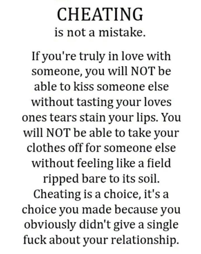 Do you think people cheat because they are bored of someone they love or are they bored with themselves?