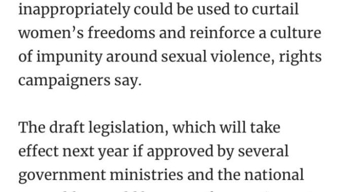 What do you think of my country new law?