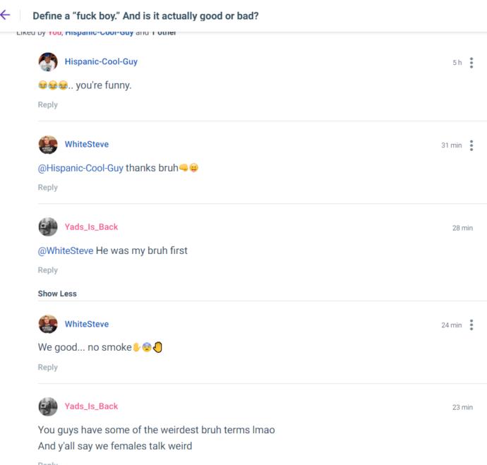 Who has the weirdest friendly phrases and terms, guys or girls? Feel free to share some good ones?