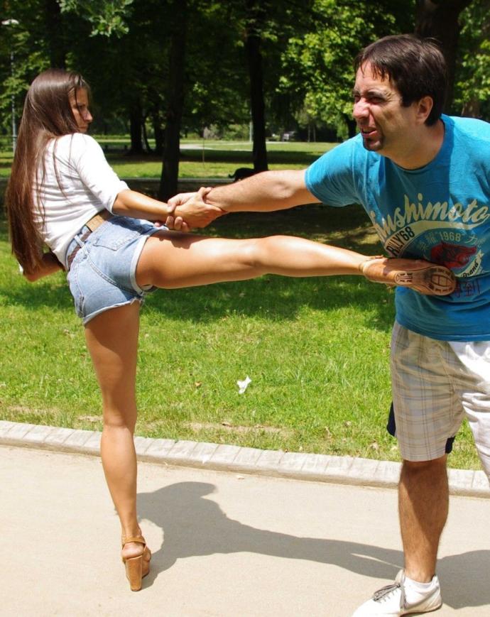 Is a hard kick to the stomach the best method for women to use against an attacker, especially in heels?