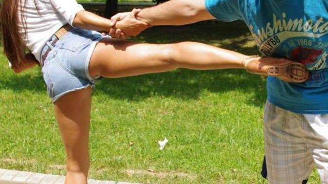 Is a hard kick to the stomach the best method for women to use against an attacker, especially in heels?