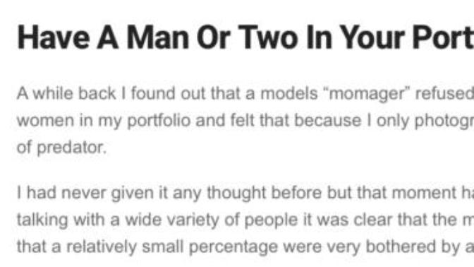 Only photographing female models?