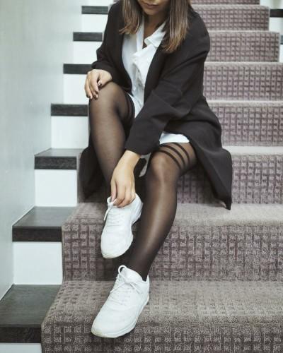 What do you think of pairing nylons with tennis shoes?