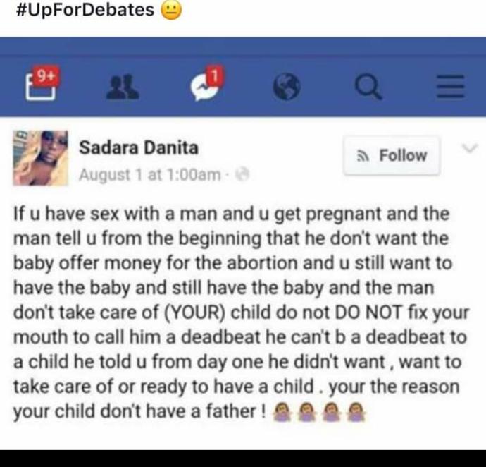 Is my ex insinuating that I trapped him with a baby with his Facebook post?