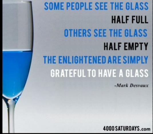Are You: The Glass Is Half Empty Or The Glass Is Half Full Type?
