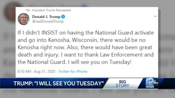 What do you think of Trump going to Kenosha?