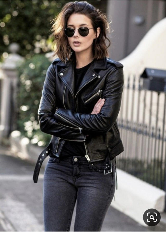 Leather and jeans.
