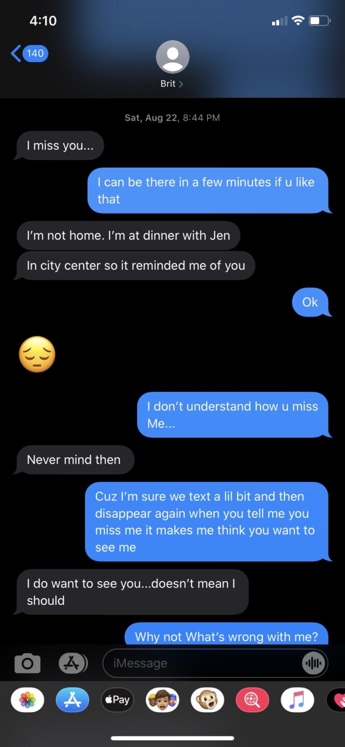 Is she done with me?