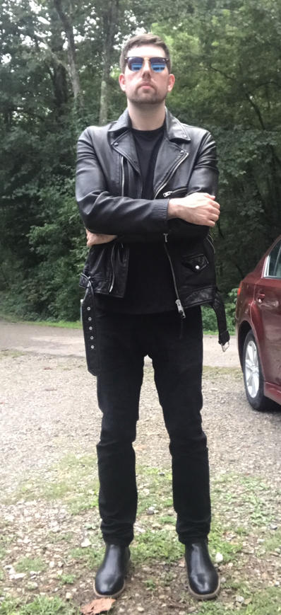 Biker jacket outfit.