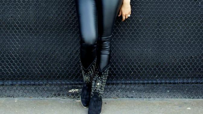 Do you find the cowboy boots with leather pants look great, okay or terrible?