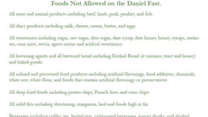Would you try a Daniel fast?