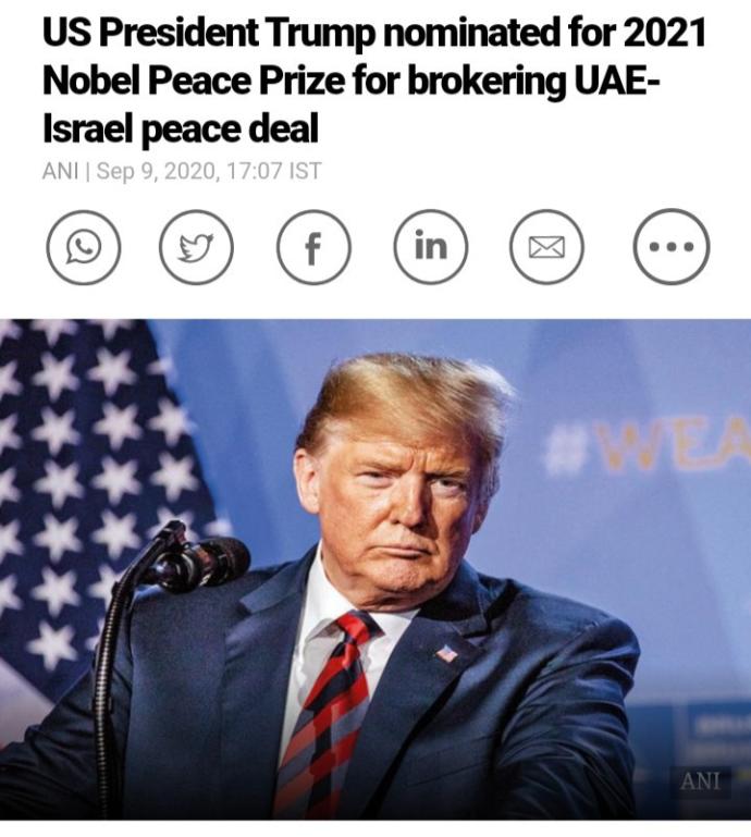 Trump nominated for Nobel Peace prize? Thoughts?