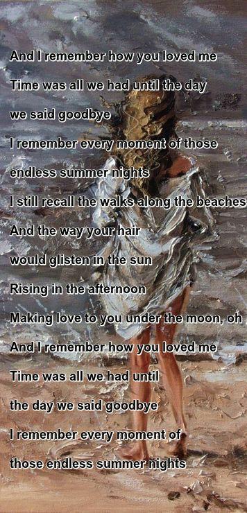 What Time Of Your Life Do The Lyrics Of Endless Summer Nights Remind You Of Girlsaskguys