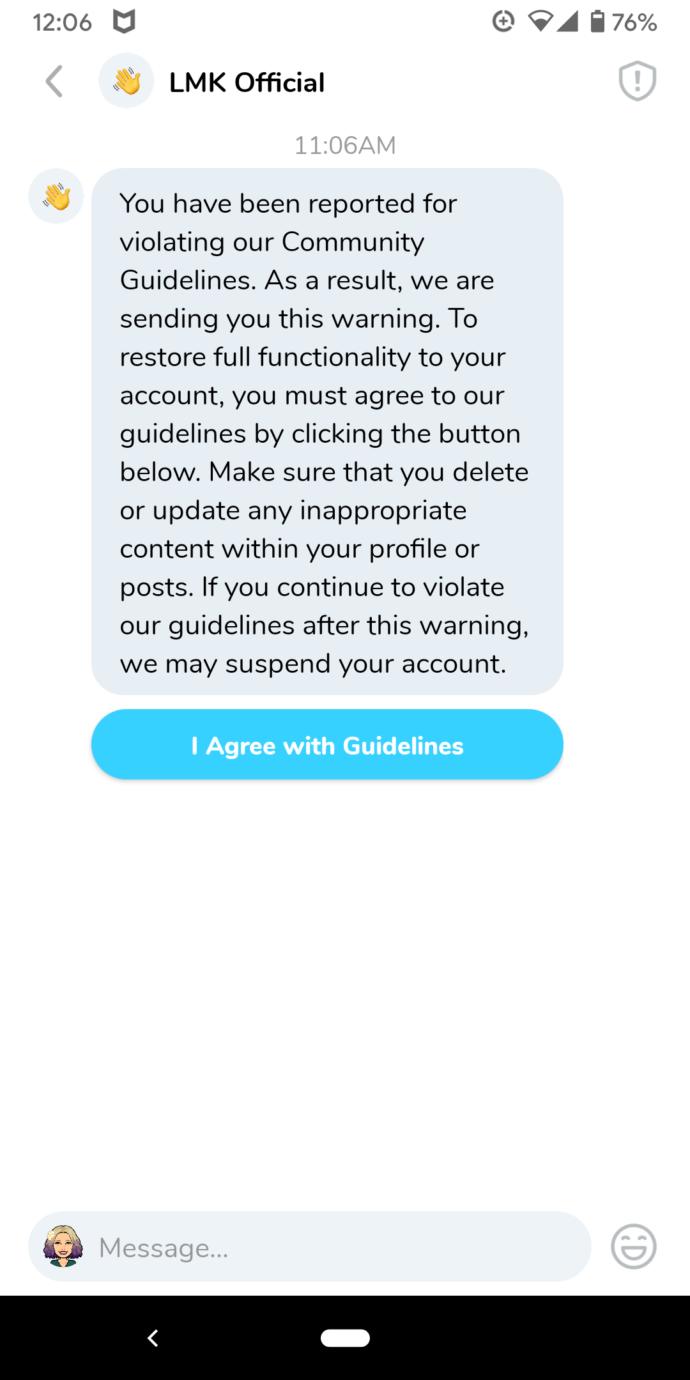 Why did I get reported on an app called LMK?