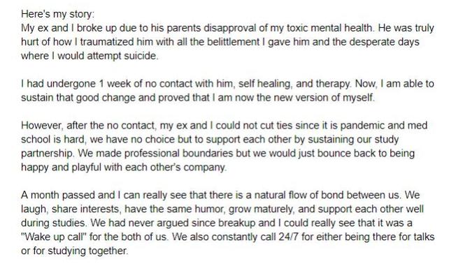 My Ex-boyfriend and I have sustained natural bond after our breakup. Should I ask him about going back or is it not the right time yet?
